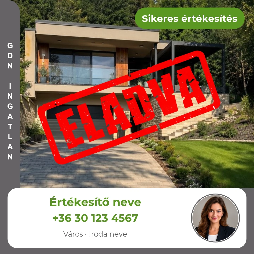 GDN Ingatlan – kártyás ELADVA-minta